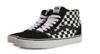 VANS Ward Hi 棋盘格男款高帮休闲鞋帆布鞋硫化鞋 40.5 黑\灰