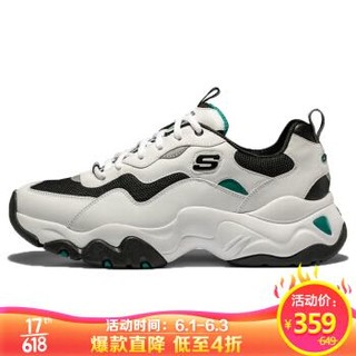 斯凯奇 SKECHERS 经典休闲鞋 女子运动鞋 时尚老爹鞋 熊猫鞋 88888398/WGRN 白色/绿色 36码 US6码