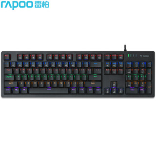 雷柏（Rapoo） V508 机械键盘 104键混光键盘  黑色 黑轴