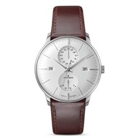 JUNGHANS 大师系列 027/4364.01  男士自动机械手表 40.4mm 白色 棕色 马皮