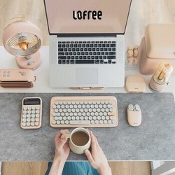 LOFREE洛斐 奶茶办公桌面六件套装 无线蓝牙机械键盘鼠标套装