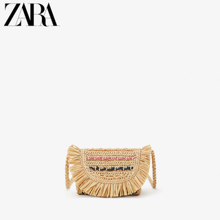 ZARA 新款 童包女童 春夏新品 酒椰草纤维斜背包 11116530002