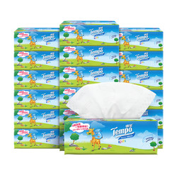 Tempo/得宝软抽纸巾婴儿专用4层90抽*18包箱装纸品餐巾纸便携 *2件