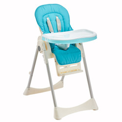 hd小龙哈彼 儿童餐椅多功能婴儿宝宝便携折叠免安装可躺餐椅 多档调节布套可拆洗 湖蓝 LY688-S105