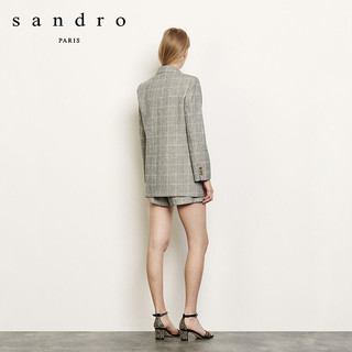 sandro2020春夏新款女装英伦风格纹西装外套SFPVE00356