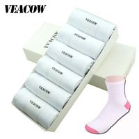 VEACOW 6双袋装 男士运动休闲螺纹口中筒袜