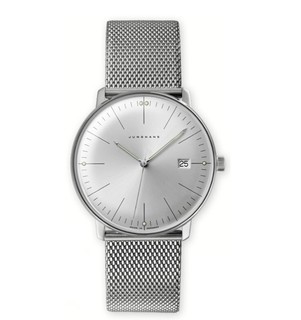 JUNGHANS max bill系列  041/4463.44  男士石英手表 38mm 白色 银色 精钢