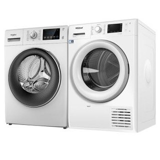 惠而浦原装进口热泵干衣机洗烘套装FTM229X2WSCN+10公斤变频WF100BE875W洗衣机