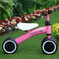 儿童四轮平衡车1-3岁宝宝滑行滑步车无脚踏溜溜车扭扭车玩具车 粉色