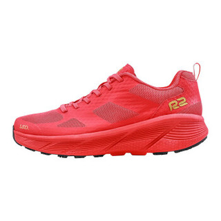 R2中国红跑鞋男女同款LSD.赤道 轻便增高运动耐磨跑步鞋马拉松越野跑鞋 赤红/标金（男女同款） 38