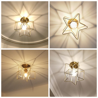 希尔顿全铜美式五角星吸顶灯卧室房间儿童房客厅北欧简约创意灯具