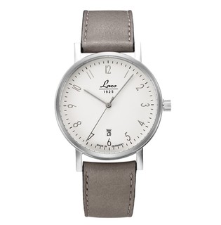 LACO 朗坤 包豪斯系列 862063 女士自动机械手表 38mm 白色 棕色 牛皮