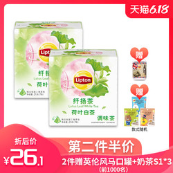 Lipton立顿纤扬茶荷叶白茶调味茶绿茶荷叶茶独立便携装7袋2盒装 *2件