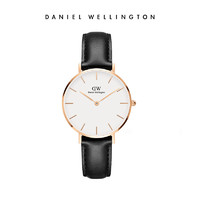 Daniel Wellington 丹尼尔惠灵顿 简约32mm白盘女士皮质手表