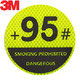 3M反光贴95号加油盖安全警示车贴汽车贴纸 直径10.5cm 荧光黄绿色 *10件