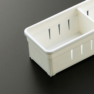 INOMATA日本进口抽屉整理盒餐具收纳盒分隔收纳盒  单个 白色 单个 大号0073