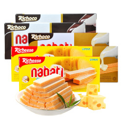 印尼进口丽芝士richeese威化饼干奶酪味芝士味饼干零食58g*10袋装