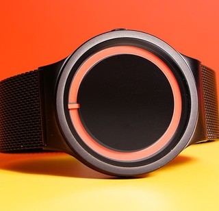 德国ZIIIROEclipse夜光概念无指针手表日食系列 炫酷时尚创意 钢表带Black-Re 统一