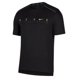 NIKE 耐克 DRI-FIT MILER FUTURE FAST系列 男士运动T恤 CJ6484-010 黑/银 M