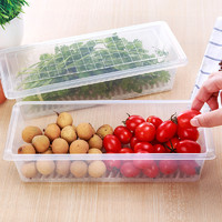 厨房长方形冰箱沥水保鲜盒塑料水果盒食品密封冷冻收纳盒