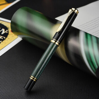 Pelikan 百利金 M300 钢笔 14K 金墨水笔 黑绿色 F尖