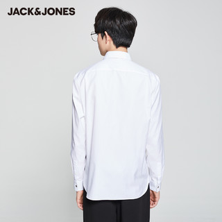 JackJones杰克琼斯男白衬衫易护理商务休闲纯棉长袖衬衣220105562