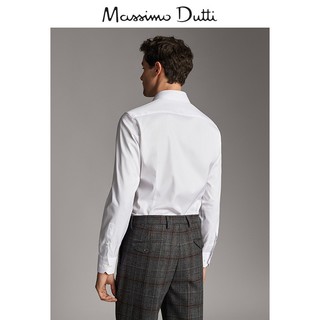 抗皱易烫 Massimo Dutti 男装 EASY IRON 系列素色棉质修身格纹衬衫正装 00160260250