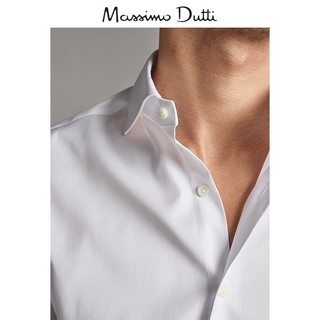 抗皱易烫 Massimo Dutti 男装 EASY IRON 系列素色棉质修身格纹衬衫正装 00160260250