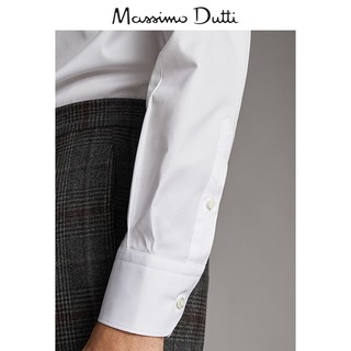 抗皱易烫 Massimo Dutti 男装 EASY IRON 系列素色棉质修身格纹衬衫正装 00160260250