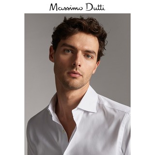 抗皱易烫 Massimo Dutti 男装 EASY IRON 系列素色棉质修身格纹衬衫正装 00160260250