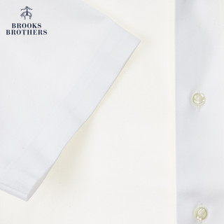 Brooks Brothers/布克兄弟男士20夏新斜纹编织棉纯色短袖正装衬衫