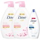  Dove 多芬 沐浴露套装（樱花沐浴露1kg*2+深层营润190ml 赠 补充装400ml+维达纸巾1提）　