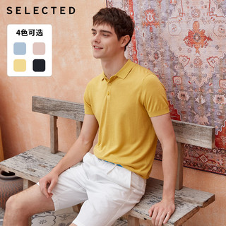 SELECTED思莱德男纯色休闲潮流poloshirt翻领短袖T恤S|419206547