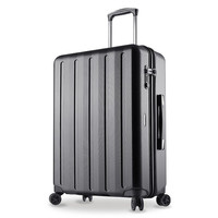 愛可樂 ECHOLAC  万向轮行李箱 防刮TSA密码锁旅行箱 24英寸黑色拉杆箱 双排8轮耐磨托运箱PCT008Y