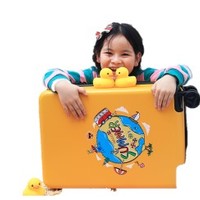日本President儿童拉杆箱18英寸男女学生亲子行李箱万向轮密码登机箱可爱旅行箱19/20英寸 黄色 18英寸