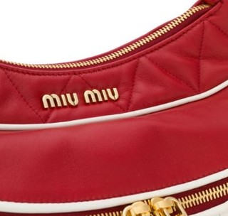 MIU MIU Red White Quilted 绗缝单肩包