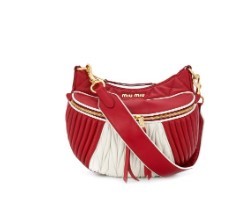 MIU MIU Red White Quilted 绗缝单肩包