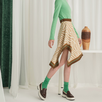 丽丽 LILY 119350C6250 不规则斑马纹A字半身裙