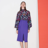 丽丽 LILY 118430C6506 开叉直身中长半身裙