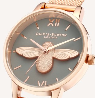 OLIVIA BURTON 奥利·维亚布顿 3D Bees蜜蜂系列 女士手表手链套装 OB16EX116 30mm手表/OBJ16AMB31 手链