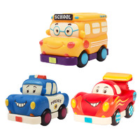 618活动价：比乐B.toys小回力车男孩汽车迷你软胶惯性滑行儿童玩具车*3