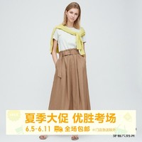 女装 麻混纺长裙(附腰带) 425377