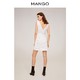 MANGO女装连衣裙2020春夏新款棉质短款格纹V领无袖连衣裙