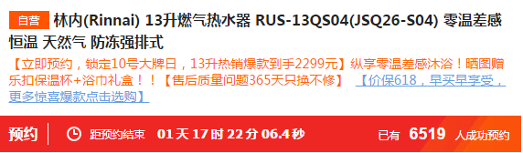 Rinnai 林内 RUS-13QS04 13升 燃气热水器