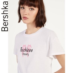 Bershka 巴适卡 02226880250 女士纯棉印花T恤