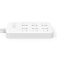 小米mi米家插线板接线板 六位基础版（含3口USB 5V 2A充电）白色 1.8米