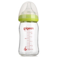 pigeon 贝亲 AA72 宽口径玻璃奶瓶 160ml  绿色 SS号