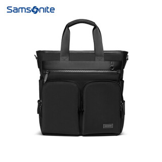 Samsonite/新秀丽双肩包男士商务休闲电脑旅行包大容量斜挎双肩多用包TO3*09004 黑色