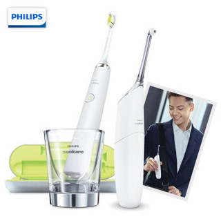 飞利浦（PHILIPS）声波电动牙刷口腔护理套装（钻石牙刷*1件+冲牙器*1件） HX8411/01