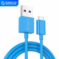 奥睿科（ORICO） FDC安卓数据线 手机USB高速快充充电线适用华为小米oppo 浅蓝色 0.3米